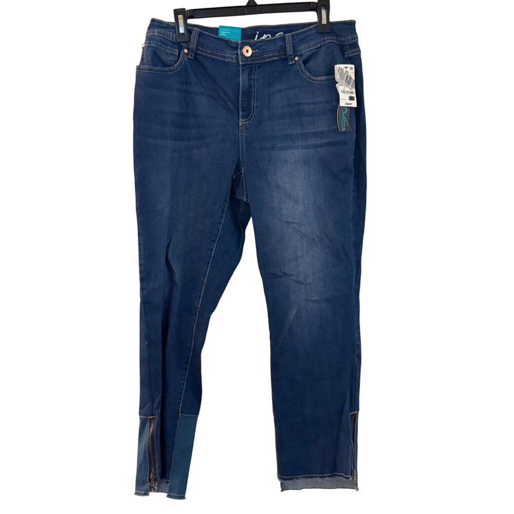INC Denim Skinny Leg Curvy Fit Ankle Jeans Women Size 12 Medium Blue